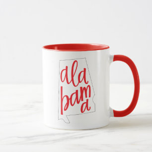 Caneca Esboço do estado de Alabama