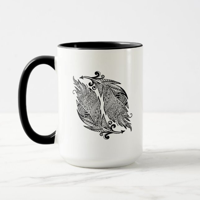 Caneca Esboço inspirado das penas (Esquerda)