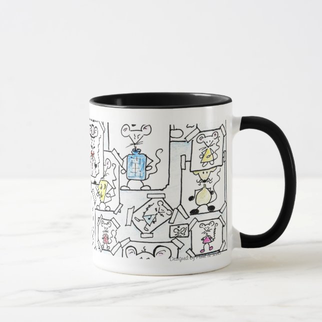 Caneca Esboços de ratos pasteis (Direita)