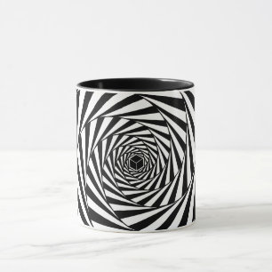Caneca Escada em Espiral de Redemoinho Preto e Branco Abs