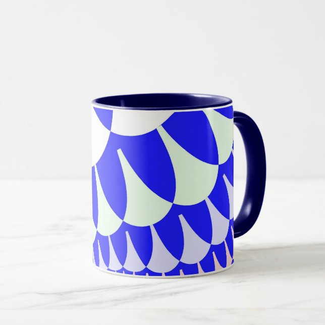 Caneca Escalas Azul e Branco (Frente Esquerda)