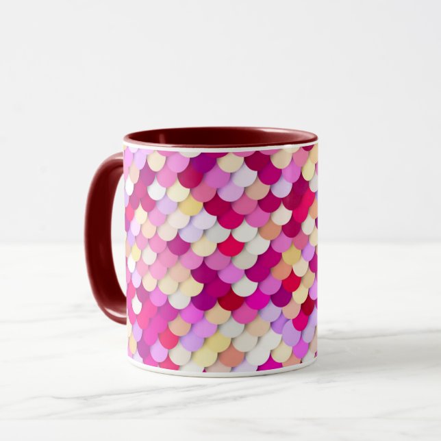 Caneca "Escamas de Dragão" - magenta, rosa e dourado (Frente Esquerda)