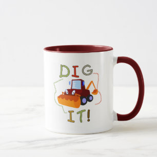 Caneca Escavação do veículo da construção ele camiseta e