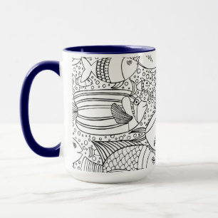 Caneca Escola De Peixes Inspirada