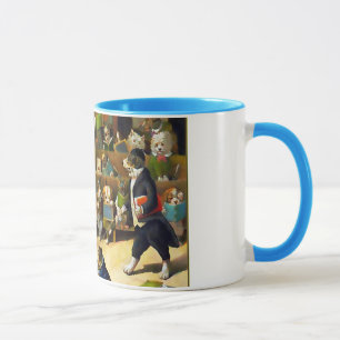 Caneca Escola do cão por Louis Wain