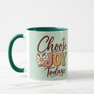 Caneca Escolha a Alegria Hoje Citação Positiva Retro Groo