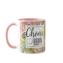 Escolha Feliz Rosa Dourado Brilhante