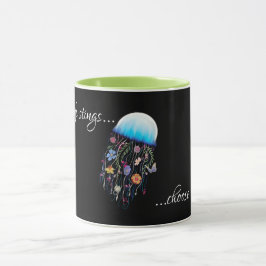 Caneca Escolha o estímulo floral à água-viva floral