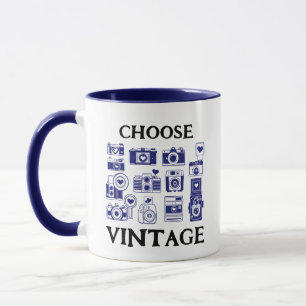 Caneca Escolher Colagem de Câmara Retroativa Vintage
