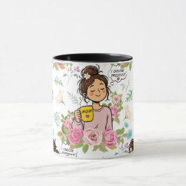Caneca Escolho Presença Floral Mãe Consciente