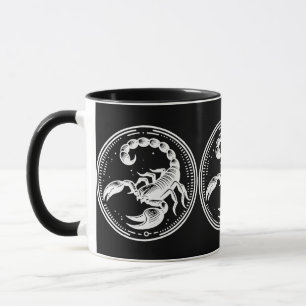 Caneca Escorpião Branco Astronomia Signo do Zodíaco Escor