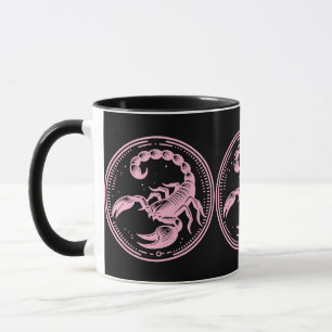 Caneca Escorpião Rosa Astrologia Zodiac Sinal Scorpio