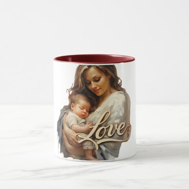 Caneca Escrita de Amor entre Mãe e Bebê (Centro)
