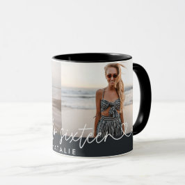 Caneca Escrito simples de na moda elegante do 16.º aniver