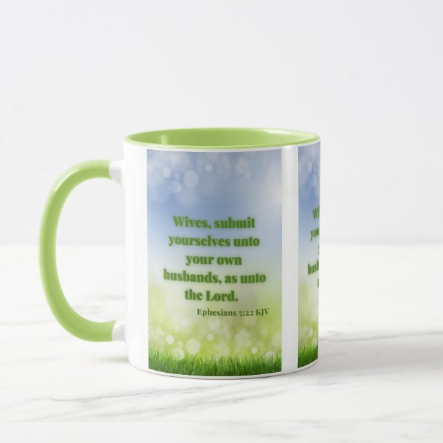 Caneca Escritórios de Ephesianos 5:22 KJV Escritura de Bí (Esquerda)