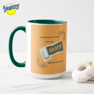 Caneca Escritura Cristã Inspiracional Esperança Duas Tone