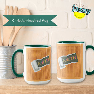 Caneca Escritura Cristã Inspirativa Fé Dois Tonados