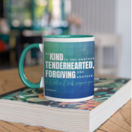 Caneca Escritura Cristã Ser Bastante Verde Azul