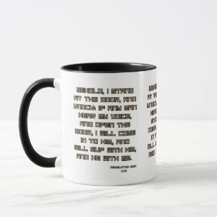 Caneca Escritura de Bíblia 3:20 KJV de dois tons