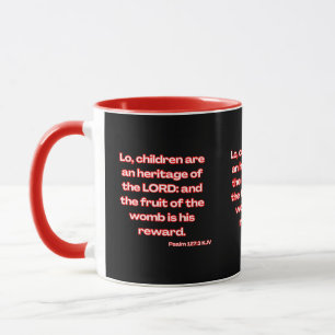 Caneca Escritura De Bíblia Psalm 127:3 KJV De Dois Tons
