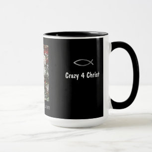 Caneca Escritura do Cristo gotGod316.com do Crazy 4