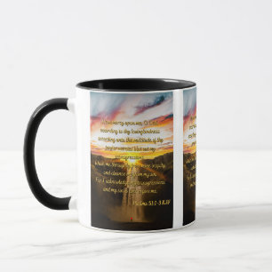 Caneca Escritura Versa Da Bíblia Psalms 51:1-3 Mug De Doi