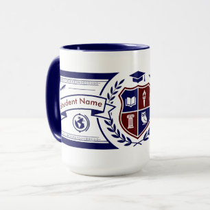 Caneca Escudo de Brasão Acadêmico Personalizado Preppy Iv