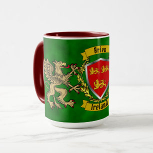 Caneca Escudo Irlandês Brien/Bryan e Griffins Personaliza