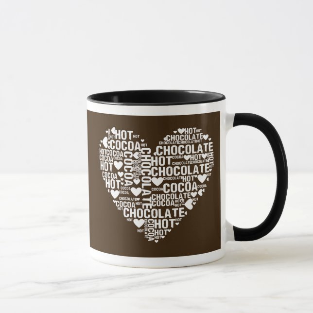 Caneca escura do amor do cacau do chocolate quente (Direita)