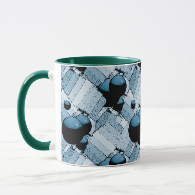 Caneca Esfera Geométrica Azul (Esquerda)