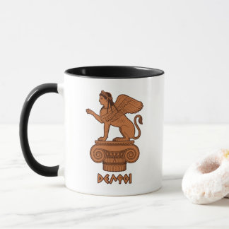 Caneca Esfinge em Delfos - Figura Vermelha Grega Antiga
