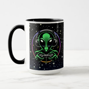 Caneca Esmagador de Botões Estelar   Alien Jogando Video 