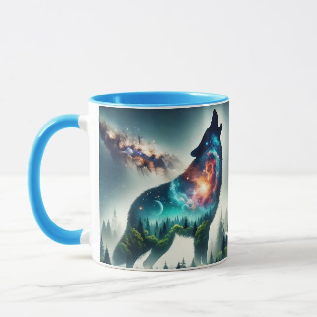 Caneca Espaço da Floresta do Lobo Fofado Fantasy (Esquerda)