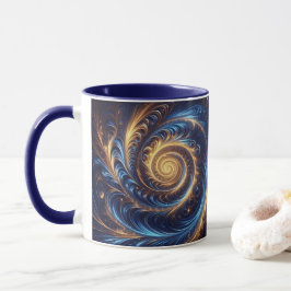 Caneca Espaços Abstrato modernos - Real Azul e Suavimento