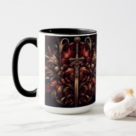 Caneca Espada Célula Vermelha e Bronze Escocês