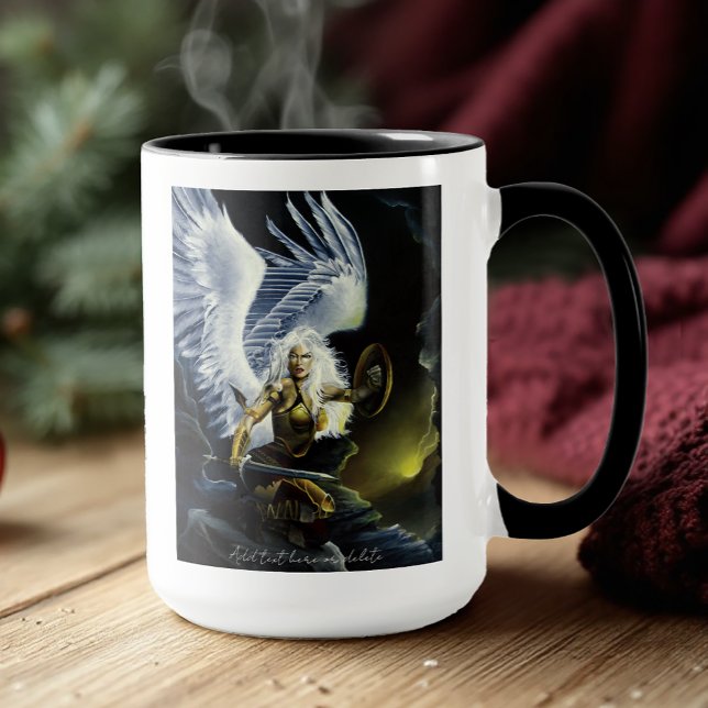 Caneca Espada de Anjo Guerreiro de Fantasia Feroz (Criador carregado)