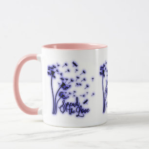 Caneca Espalhe o Amor Dandelions e Libélulas