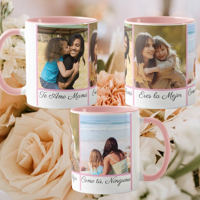 Caneca Espanhol Eu Te Amo Mãe 3 Foto Presente Dia das Mãe (Criador carregado)