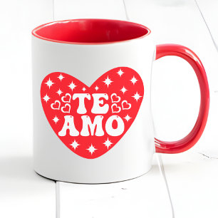 Caneca Espanhol Eu Te Amo O Dia de os namorados Vermelho