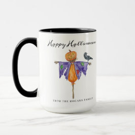 Caneca Espantalho do Dia das Bruxas com Abóbora