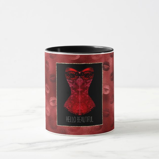 Caneca Espartilho de Lábios Vermelhos (Centro)