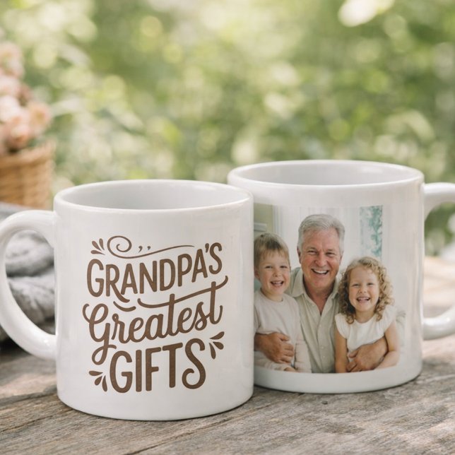 Caneca Especial com Foto dos Maiores Presentes do  (Personalized Grandpa Photo Mug – Granddad’s Greatest Gifts Coffee Cup)