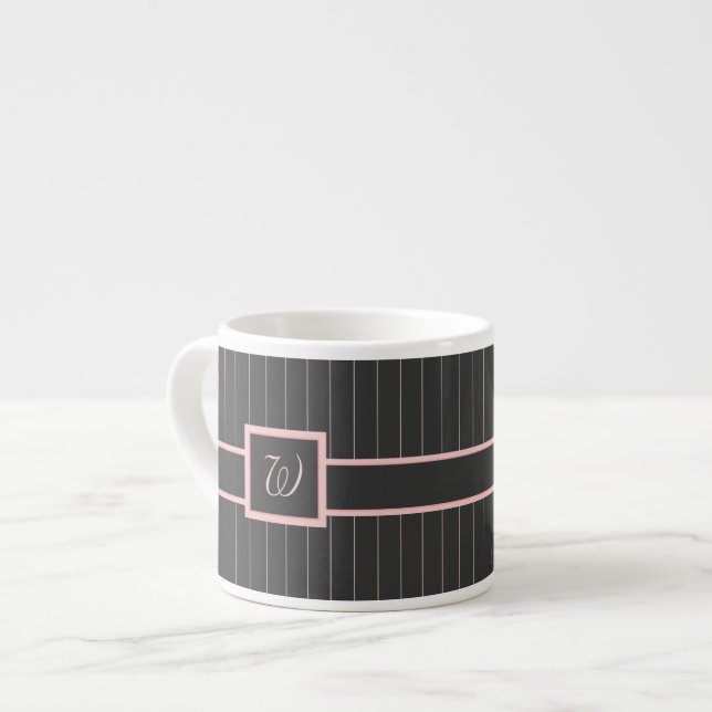 Caneca Especial com Listras Cor-de-Rosa e Preto (Frente Esquerda)