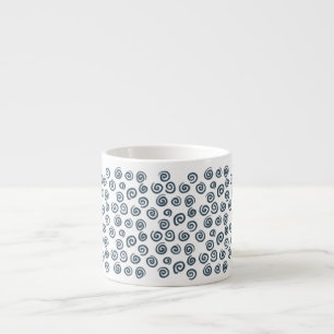 Caneca Especial com Padrão de Espiral Azul Escuro