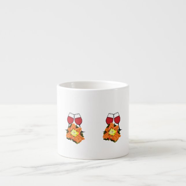 Caneca Especial ) Copos de Vinho Com Flores (Frente)