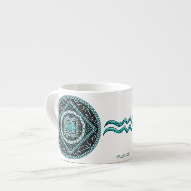 Caneca Especial Mandala de Aquário (Frente Esquerda)