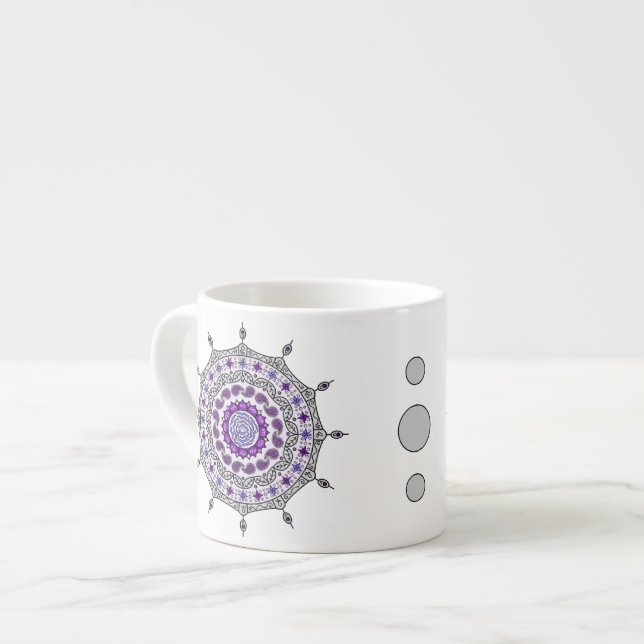 Caneca Especial Prata Fantasia Mehndi (Frente Esquerda)