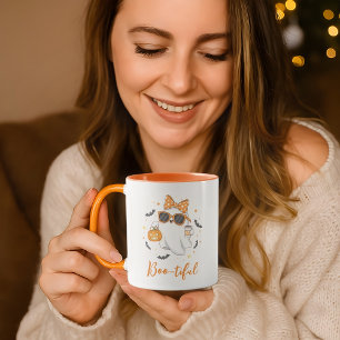 Caneca Especiaria Ghost Pumpkin do Halloween Bonita Perso