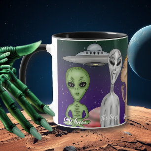 Caneca Espécies Alienígenas Diferentes, OVNI, Planetas