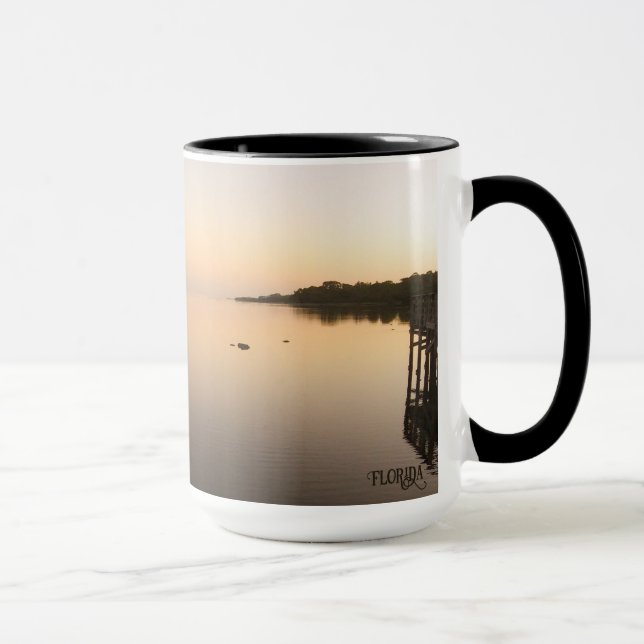 Caneca Espelho da Flórida Nascer do Sol no Oceano Natural (Direita)